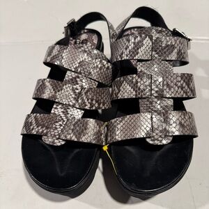 BP Chunky Platform Caged Chunky Snake Skin Sandals Size 8.5